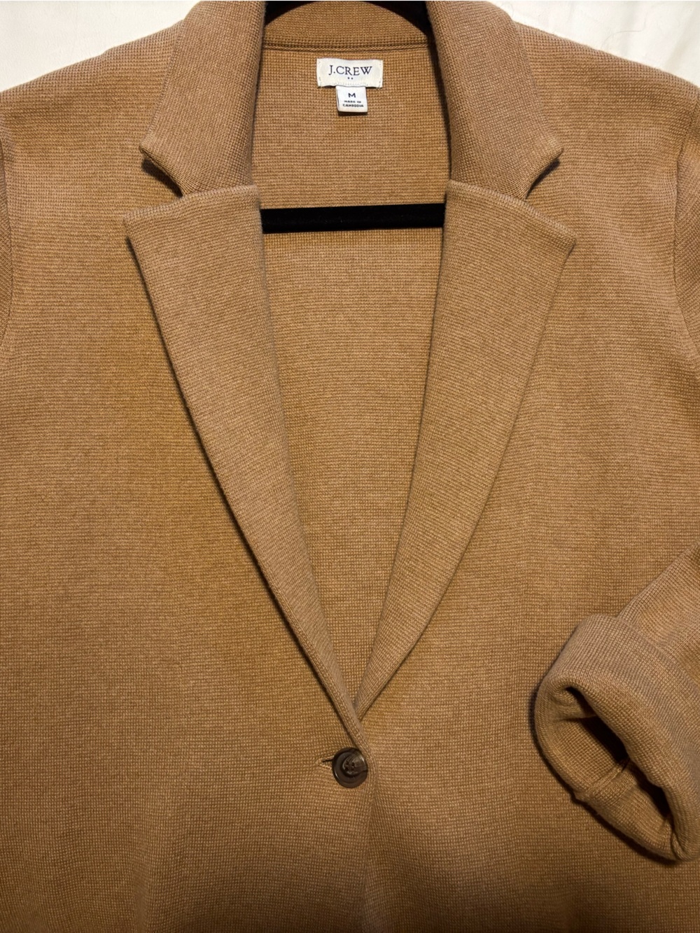 J. Crew Camel Brown Single-Button Schoolboy Sweater Blazer - Picture 5 of 8